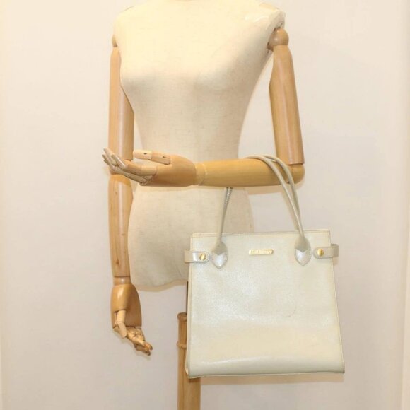 Burberrys Tote Bag Leather White Auth - Picture 1 of 16